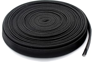 ZIPPERSTOP 1/2" Wide Double-fold Bias Tape ~ Poly Cotton (5 Yards, Black)- Made in USA