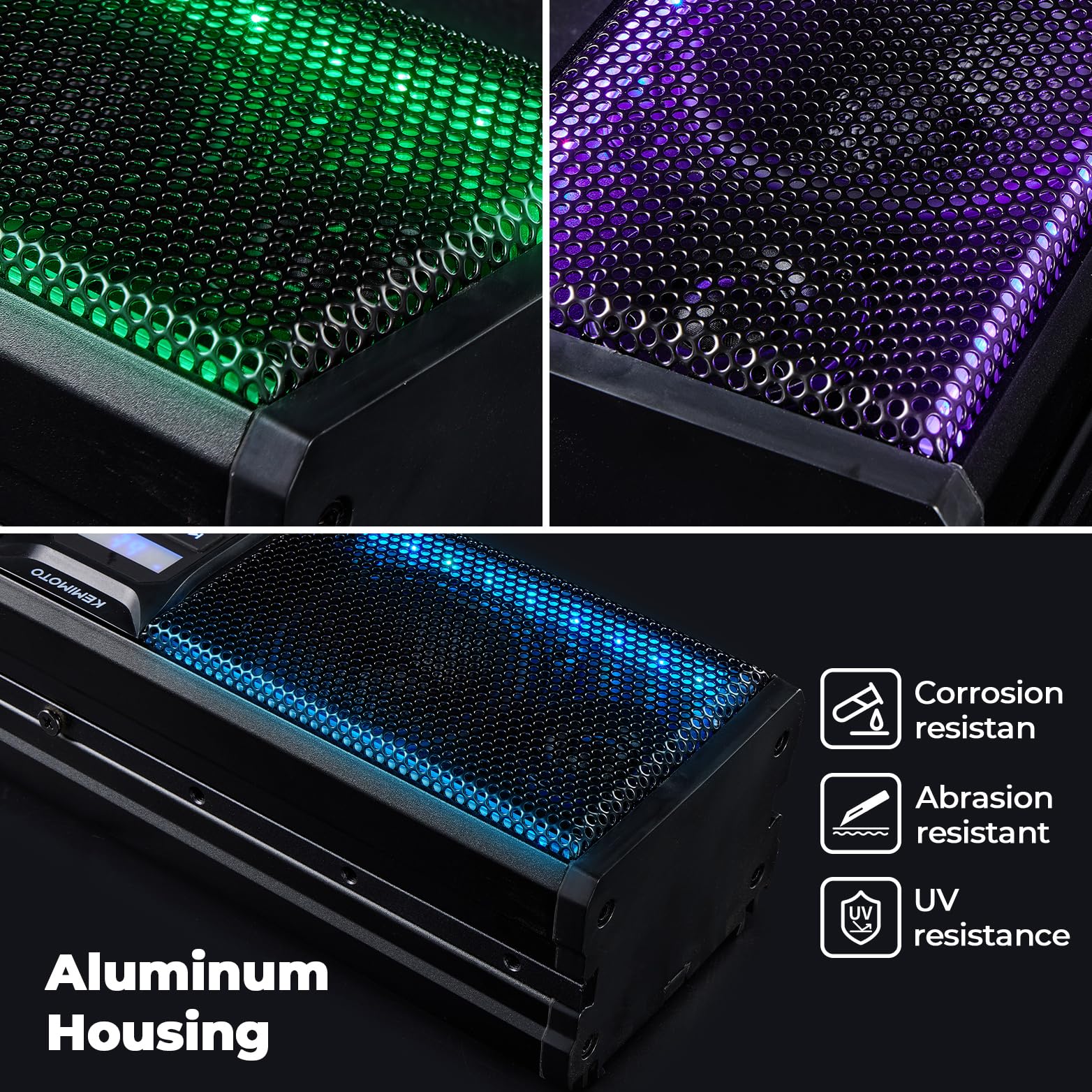 KEMIMOTO UTV Sound Bar 16 Inch ATV SoundBar Golf Cart Sound Bar SXS Speakers Bluetooth-Compatible with Multicolor LED Lighting Compatible with Polaris RZR Can-Am Defender Maverick X3 CFMOTO ZFORCE