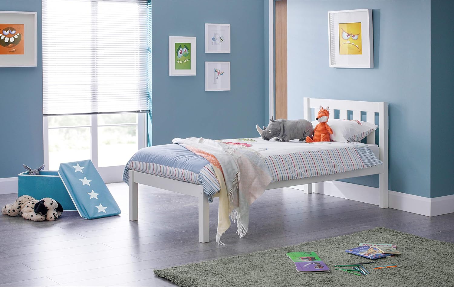 Julian Bowen Luna Bed - Surf White Painted Beds, Single - Image 5