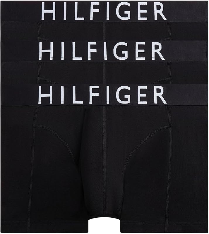 Herren 3er Pack Boxershorts Trunks mit Logobund, Schwarz (Black/Black/Black), L — Foto 1 von 5