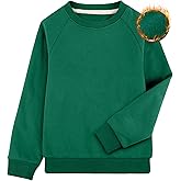 BIG ELEPHANT Boys Crewneck Sweatshirt Youth Fleece Sweatshirts Long Sleeve Basic Pullover Soft Warm Thin Fleece for Kids