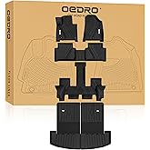 OEDRO Floor Mats & Trunk Mat with Backrest Fit for 2024 2025 2026 Hyundai Santa Fe Gasoline & Hybrid 6/7-Seats, TPE All Weather Custom Fit Floor Liner for Santa Fe Accessories, Car Mats Full Set Black