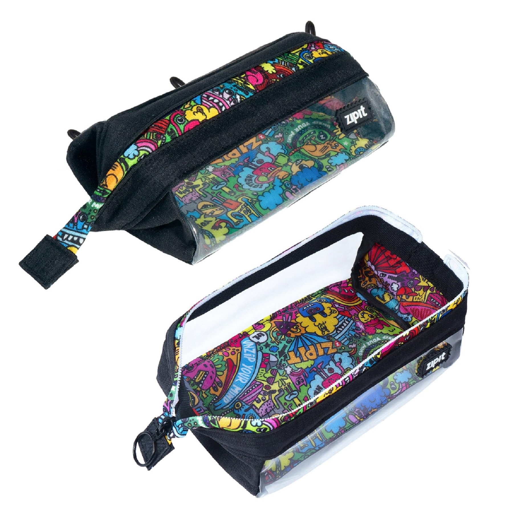 Photo 1 of ZIPIT Clear Lenny Pencil Case, Large Capacity Zipper Pouch for School, Stationery Bag for Teen Girls Boys and Adults