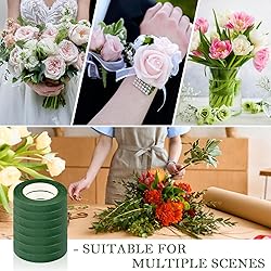 COIDEA 8 Rolls Floral Tape, 1/2" Wide Flower