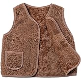 NautySaurs Toddler Boys Girls Sherpa Fleece Vest Sleeveless Jacket Gilet Fall Winter Outerwear