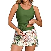 Arolina Womens Tankini Swimsuits for Women with Skirt Bathing Suits Two Piece Tummy Control Swimsuit Ladies Swimwear