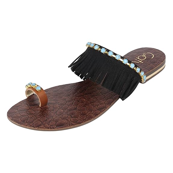 Black Slip-On Sandals