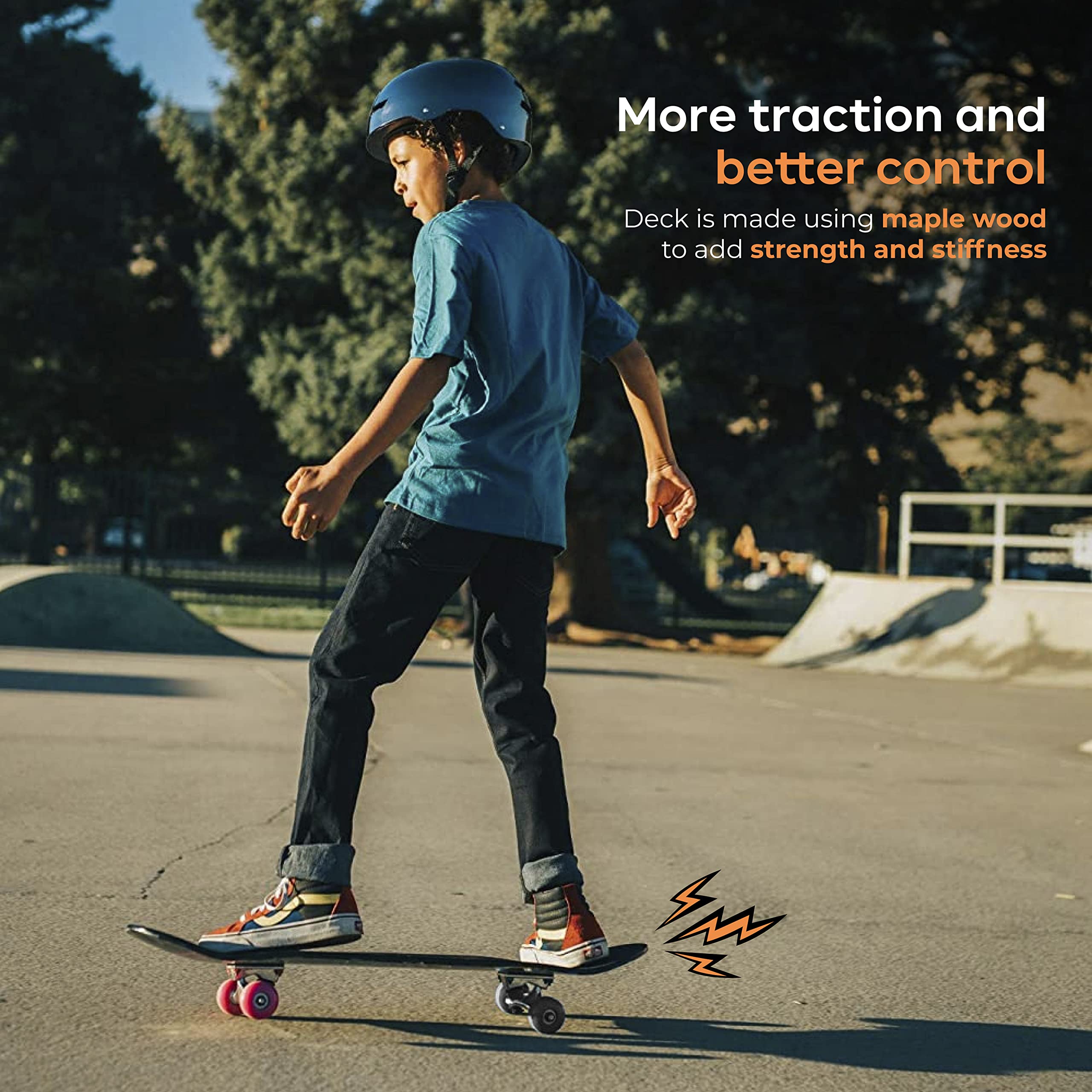 Tony Hawk 31 inch Skateboard, Tony Hawk Signature Series 3, Metallic Graphics & 9-ply Maple Deck Skateboard for Cruising, Carving, Tricks and Downhill, Hawk Engine