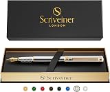 Scriveiner Silver Chrome Fountain Pen with Schmidt Nib Gold Plating Gift Set view 9