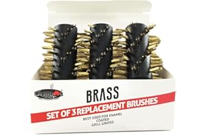 Grillbot Replacement Brass Brushes for Grillbot Automatic Grill Cleaning Robot – Set of 3 Brass Grill Brushes for Stainless Steel & Porcelain Grates