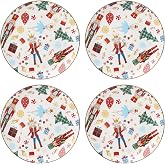 Lenox Nutcracker Ballet Christmas Accent Plates, Appetizer Plate Set for 4 | porcelain, hand wash recommended | also great as a christmas dessert plate for salad or bread, microwave safe