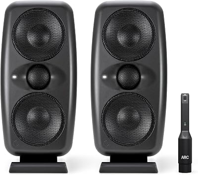 IK Multimedia iLoud MTM MKII (Pair Plus ARC mic) Compact Studio Monitor with Built-in ARC Room Correction, Speaker Emulation, 100W Power
