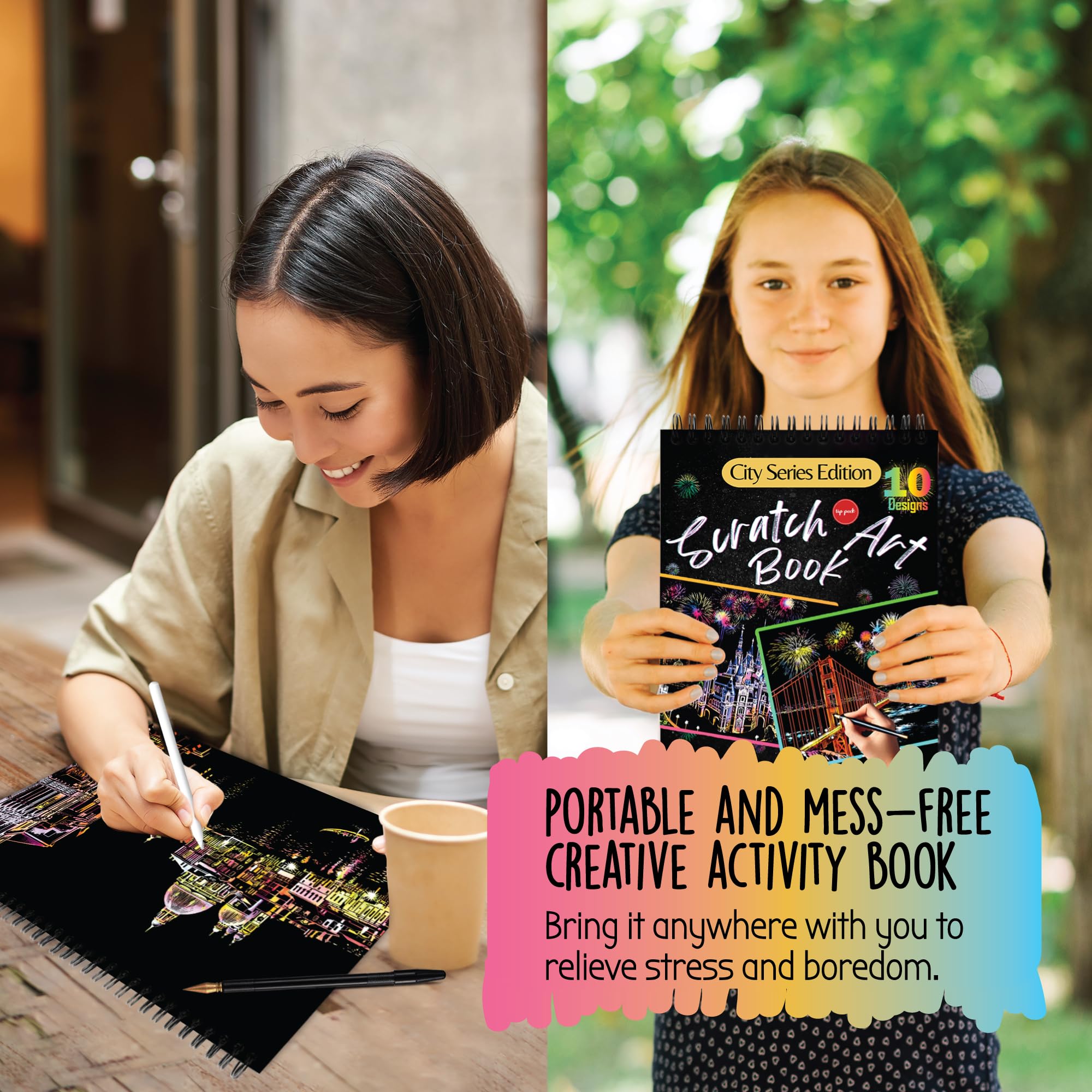 Scratch Art Book for Adults - Colorful City Series Scratch Art | Scratch Painting Foil Art for Adults | Scratch and Sketch City Series Books | Foil Engraving Scratch Art Adult (City Series)