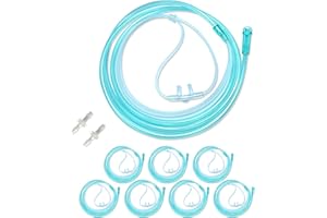 BAJUNMAO 7 Pack High-Flow Soft Nasal Oxygen Cannula and 7' Tubing, Universal Connector, Kink Resistant