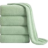 Extra Large Bath Towel Sheet Set 35x70 Inches - Oversized Bath Towels Set,Jumbo Large Polyester - Quick Dry, Lightweight,Super Soft,Highly Absorbent Towel Set for Bathroom,Hotel,SPA,Pack of 4 (Green)