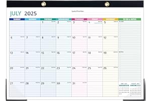 BOWCUK Desk Calendar 2025-2026 – JUL 2025 - DEC 2026, 18 Monthly Desk Calendar, Large Desk Calendar 2026, 17’’ x 12’’, 2025-2026 Desk/Wall Calendar with To-do Lists, Desk Pad, Ruled Blocks, Corner Protectors
