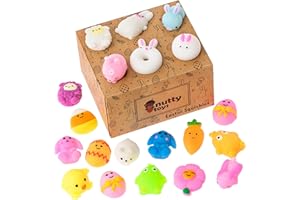NUTTY TOYS Kawaii Easter Squishies - 20 Soft & Cute Squishy Egg Fillers, Top Boys & Girls Easter Basket Stuffers Idea, Bulk Student & Classroom Prizes, Best Pinata Gifts for Teens, Kids & Adults 2024