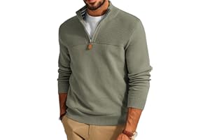 PJ PAUL JONES Men's Quarter Zip Sweater Slim Fit Casual Pullover Sweater Mock Neck Polo Sweaters