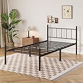 umiareboth 14 Inch Twin XL Size Bed Frame No Box Spring Needed,Heavy Duty Metal Platform with headboard and Footboard, Noise Free, Sturdy Steel Slat Support, Easy Assembly(Black)
