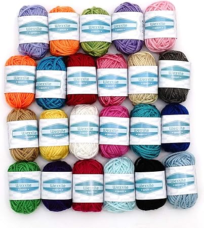 Lavoretti Di Natale Con La Lana Per Bambini.Wextile Gomitoli Di Filo Yarns Set Di Gomitoli In 24 Colori Assortiti Con 7 E Book