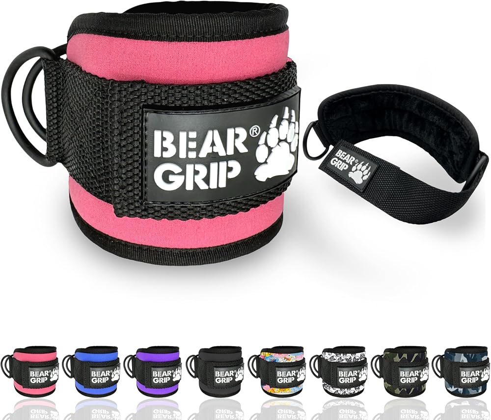 BEAR GRIP Ankle Straps for Cables with Fleece Design Adjustable Neoprene