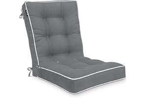 Favoyard Rocking Chair Cushion Set, Indoor & Outdoor Rocker Cushions, Water Resistant Seat Cushion Set for Patio Furniture 3-Year Color Fastness Chair Pads with Ties, Dark Gray