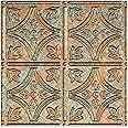 FASÄDE Traditional Style/Pattern 1 Decorative Vinyl Glue Up Ceiling Panel in Copper Fantasy (12X12 Inch Sample)
