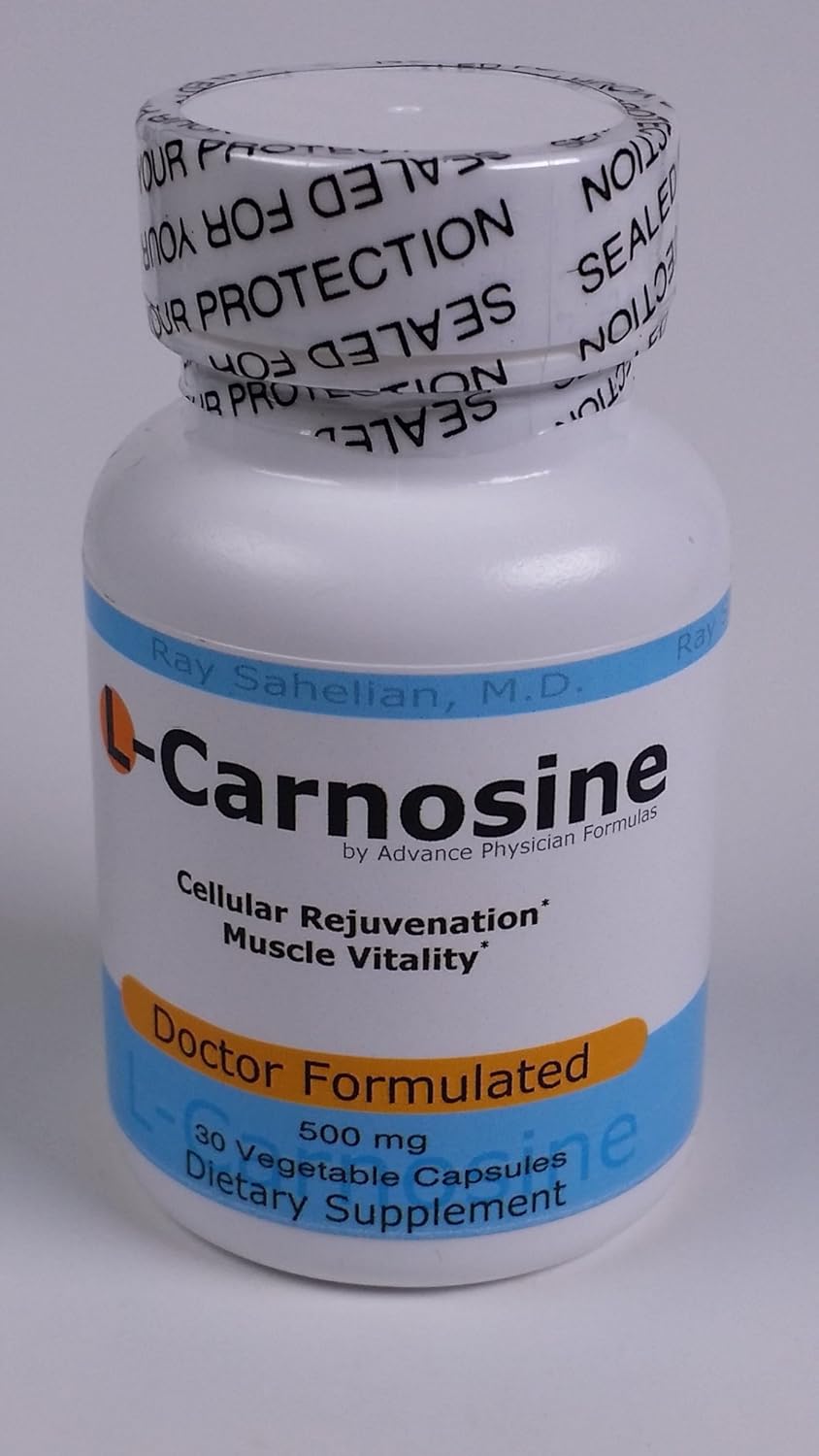 L Carnosine Supplement 500 Mg, 30 Caps Endorsed By Dr