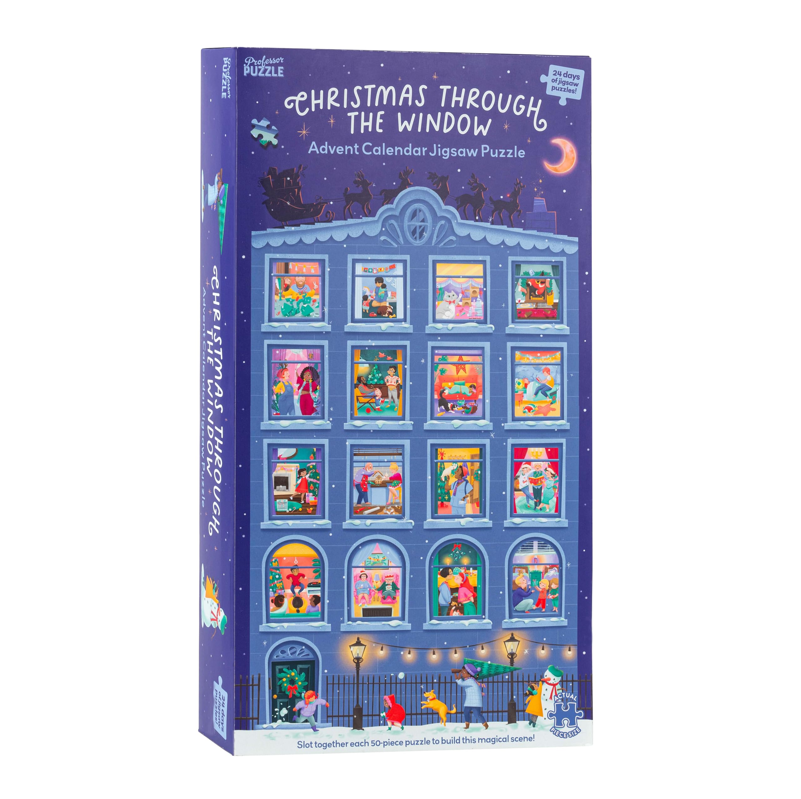 Professor PUZZLE Christmas Through the Window Jigsaw Advent Calendar | Puzzle | Ages 8+ | 1 Players