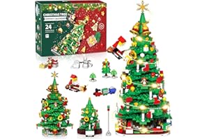 MODUN Advent Calendar 2025 Adult kids teen Boys Girls women men, Teenager boys girls LED Christmas Tree Building Set advent calendar 2025 for kids teens boys ,24 Boxes 1100+ Pcs Christmas advent Calendars Building Blocks,kid teen adults advent calendars 2025