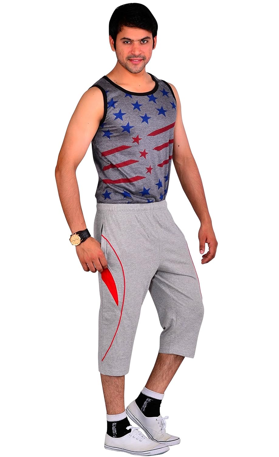 vego men's casual cotton three forth