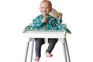 Tidy Tot™ Cover & Catch™ Coverall Baby Weaning Bib. Feeding Bibs with Sleeves. Attaches to Highchairs. Catch All Sleeved Bibs