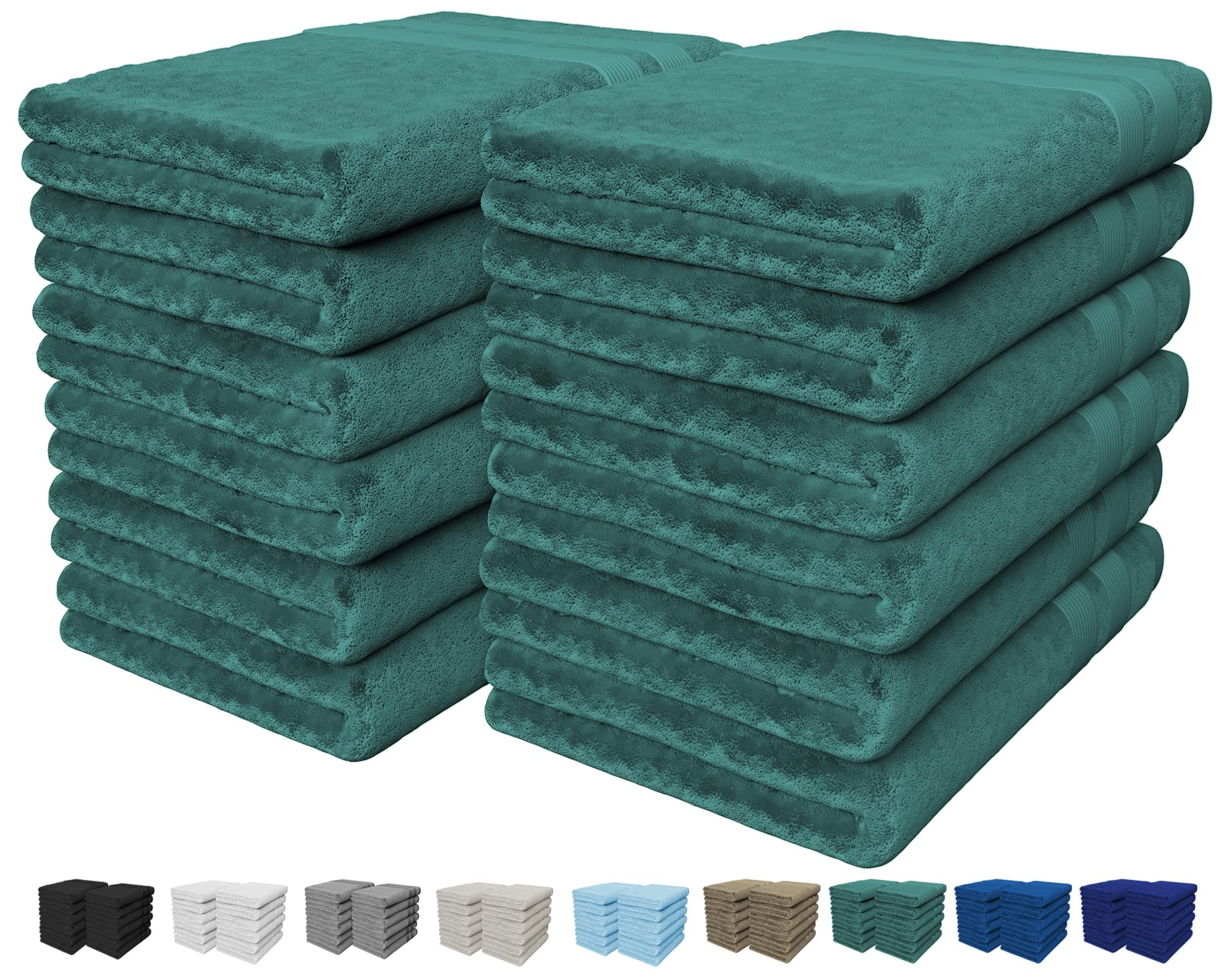 Vozbi Flannel Face Cloth - Cotton Washcloths Set - 30 x 30 cm, 100% Ring Spun Cotton, Premium Quality Face Towels, Highly Absorbent and Soft Feel Fingertip Towels (12 Pack -Kingfisher)