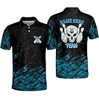 Amazon.com: LASFOUR Custom Skull Bowling Shirts for Men Blue