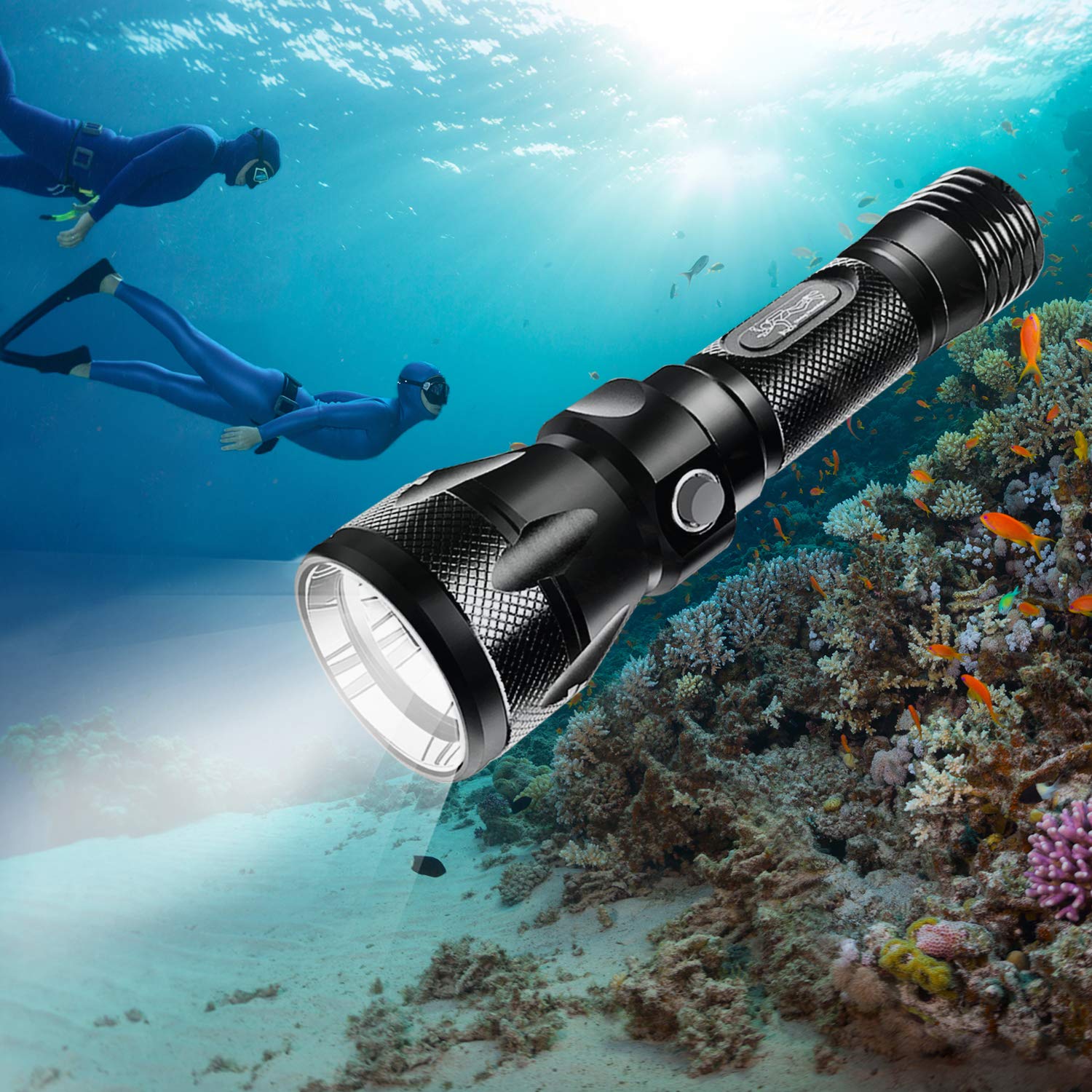 BlueFire Diving Torch, 1200 Lumens Dive Torch, Waterproof Professional Underwater Flashlight up to 150M, Diving LED Flashlight Suitable for Outdoor/Sports/Diving