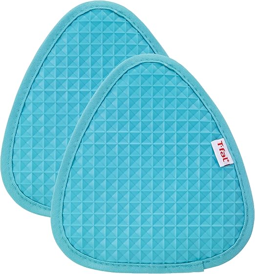 Amazon Com T Fal Textiles Waffle Silicone Pot Holder Set Softflex Non Slip Grip Heat Resistant 8 25 Inches X 7 5 Inches 2 Pack Breeze Blue Kitchen Dining