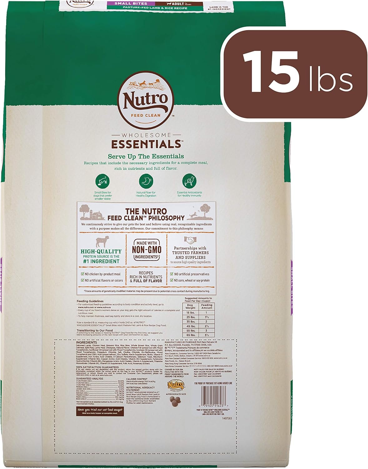 nutro wholesome essentials small bites adult lamb & rice dry dog food