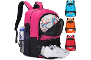 Hsmihair Soccer Bag-Soccer Backpack&Backpack for&Football Volleyball& Basketball,with Ball Compartment and Training Package