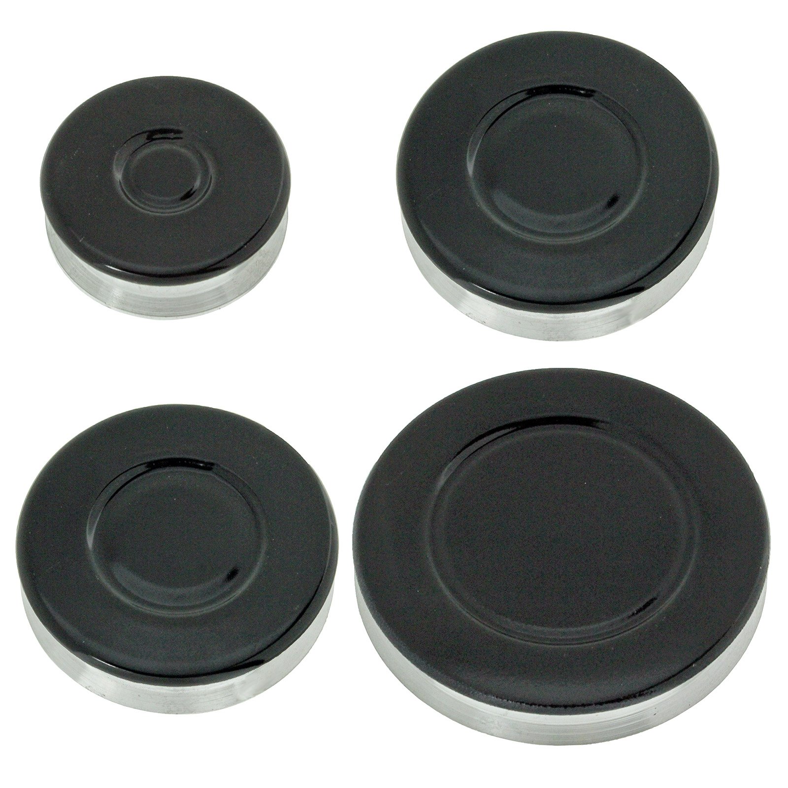 SPARES2GO (Non Universal) Gas Burner Crown and Flame Cap Kit Compatible with Rangemaster Hob Oven Cookers (Small, 2 Medium, Large)
