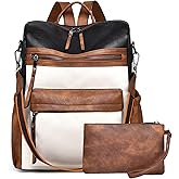 Dora & Liz Womens Backpack Purse Leather Fashion Travel Backpack Purse for Women Designer Ladies Shoulder Bags with Wristlet