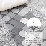 WELTRXE EVA Shower Curtain 183x183cm Mould Proof Magnet Hem Geometric view 3