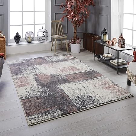 Tapis City Sansa Grisrose Gris 080x150 Amazonfr