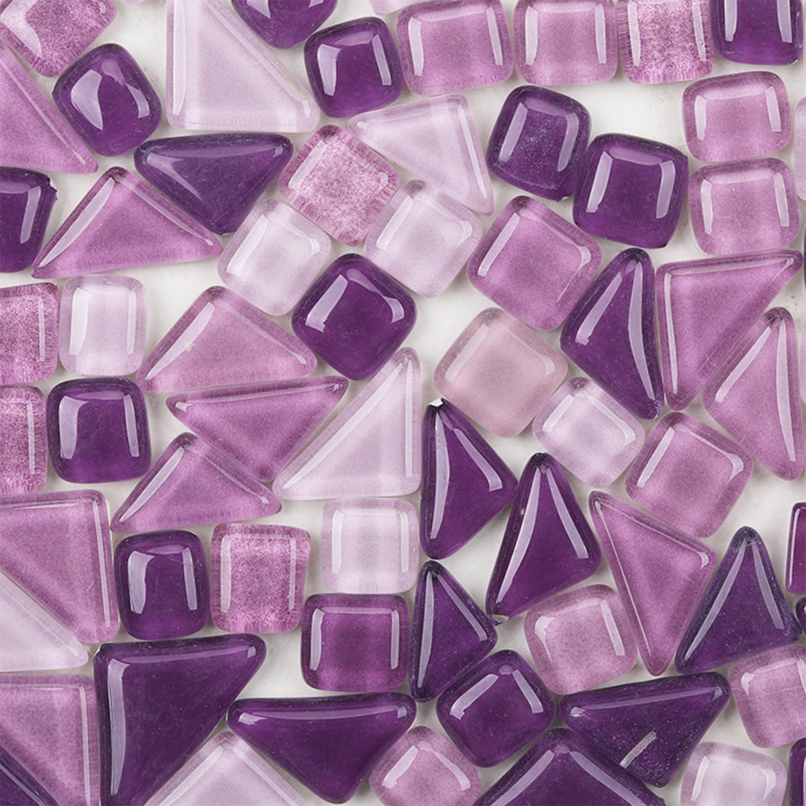 Aoktorkit Mixed Color Glass Mosaic Tiles, 200g, Purple, Crystal Mosaic Stones, DIY Art Craft