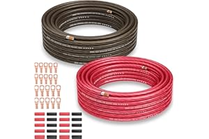 MYGATTI 8 Gauge Wire Kit (15FT Each, Red/Black), Primary Automotive Wire, Battery Cable, Amp Wiring Kit, Car Audio Amplifier Power & Ground Cable, Car Fuse, 8AWG CCA, with 20 Heat Shrink Wrap, 20 Lugs