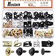 Rustark 72Pcs Engine Under Cover Splash Shield Bolt Nut Clip Kit and Metal Trim Panel Spring Clips Auto Molding Clips Car U-C