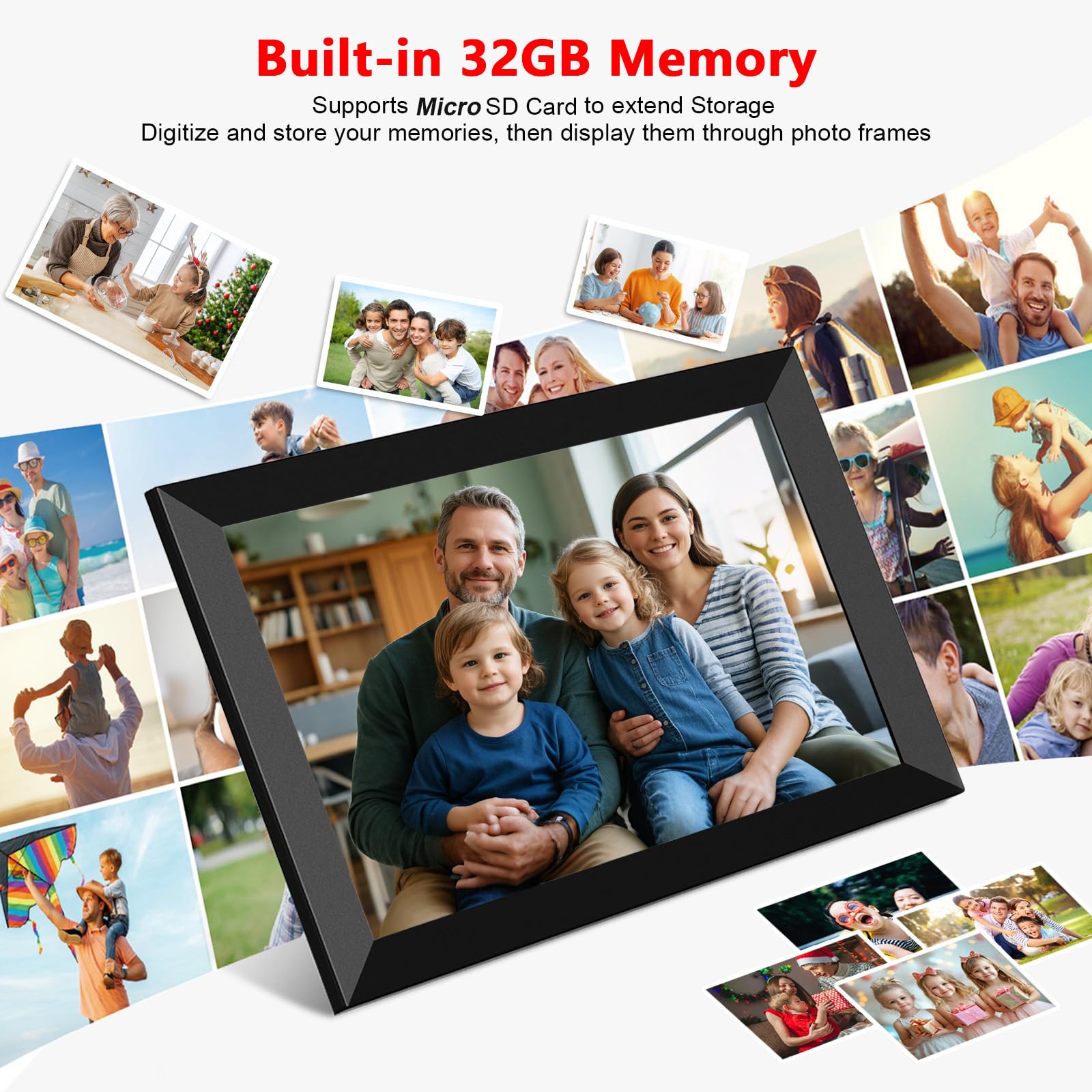 FRAMEO Digital Photo Frame, 10.1 Inch WiFi Digital Picture Frame with 1280x800 IPS HD Touch Screen, 32GB Storage Auto-Rotate Wall Mountable Easy Share Photos or Videos via Frameo App from Anywhere