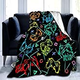 Gaming Blanket Soft Flannel Gamer Throw Blankets Video Games Merch Boys Girls Adults Gifts Home Decor for Sofa Travel 50"x40"