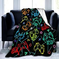 Amazon.com: Gaming Blanket Soft Flannel Gamer Throw Blankets Video ...
