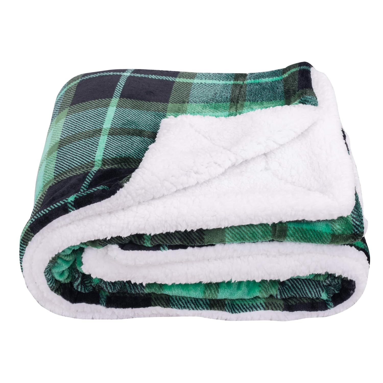 SOCHOW Sherpa Plaid Fleece Throw Blanket, DoubleSided Super Soft