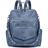 WYFJNX Backpack Purse for Women PU Leather Backpack Ladies Fashion Handbag Designer Shoulder Bag Small Travel Bag Blue